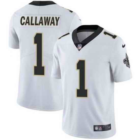 Men New Orleans Saints #1 Marquez Callaway 2021 White Vapor Untouchable Limited