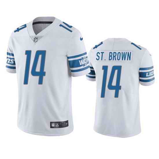 Men Detroit Lions #14 Mon Ra St Brown White Vapor Untouchable Limited Stitched jersey