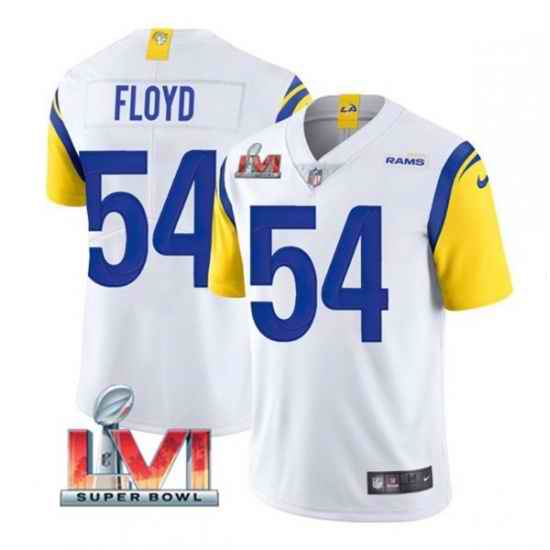 Nike Los Angeles Rams #54 Leonard Floyd White 2022 Super Bowl LVI Vapor Limited Jersey