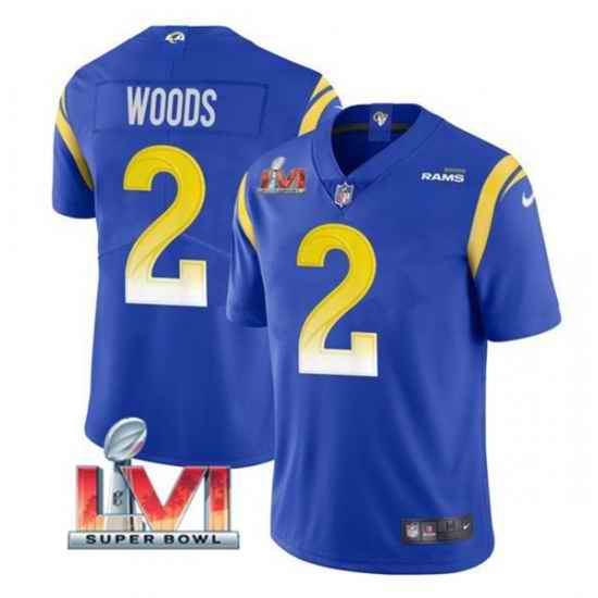 Nike Los Angeles Rams #2 Robert Woods Royal 2022 Super Bowl LVI Vapor Limited Jersey