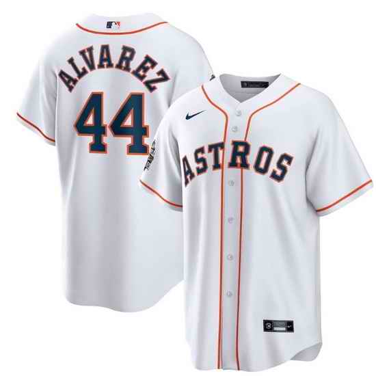 Men Houston Astros #44 Yordan Alvarez White 2022 World Series Home Stitched Baseball Jersey