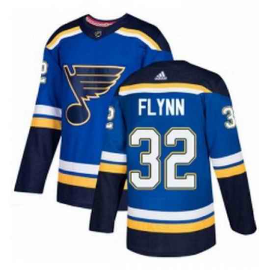 Mens Adidas St Louis Blues #32 Brian Flynn Authentic Royal Blue Home NHL Jersey