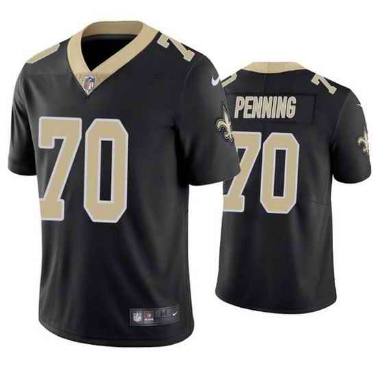 Men New Orleans Saints #70 Trevor Penning Black Vapor Limited Stitched jersey