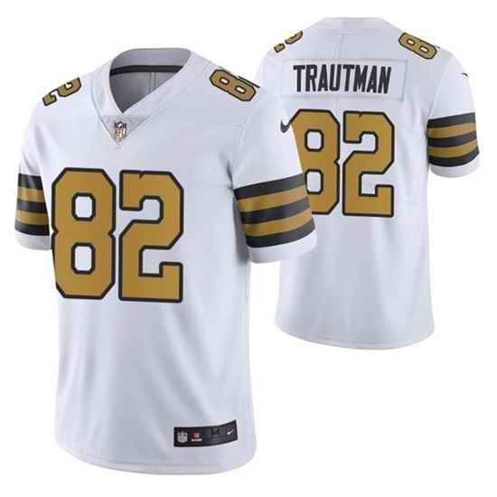 Men New Orleans Saints #82 Adam Trautman Color Rush Stitched Jersey