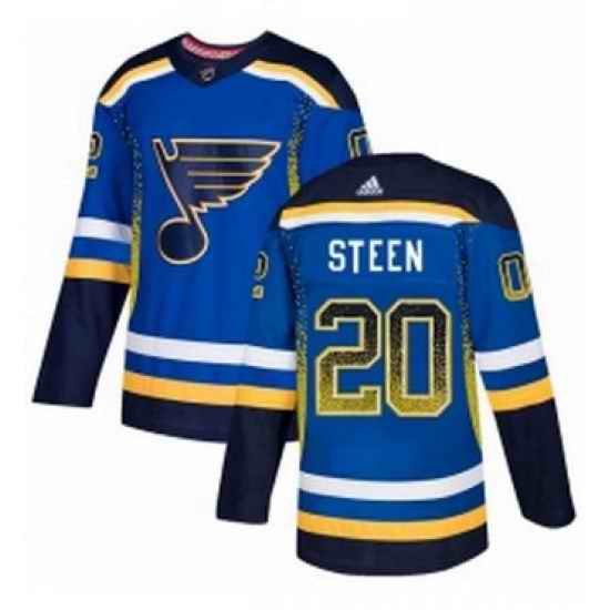 Mens Adidas St Louis Blues #20 Alexander Steen Authentic Blue Drift Fashion NHL Jersey