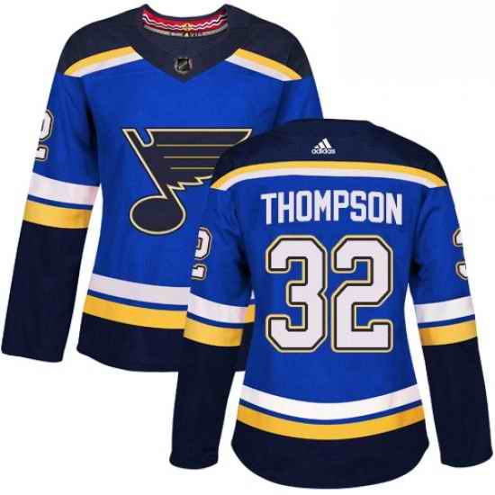 Womens Adidas St Louis Blues #32 Tage Thompson Premier Royal Blue Home NHL Jersey
