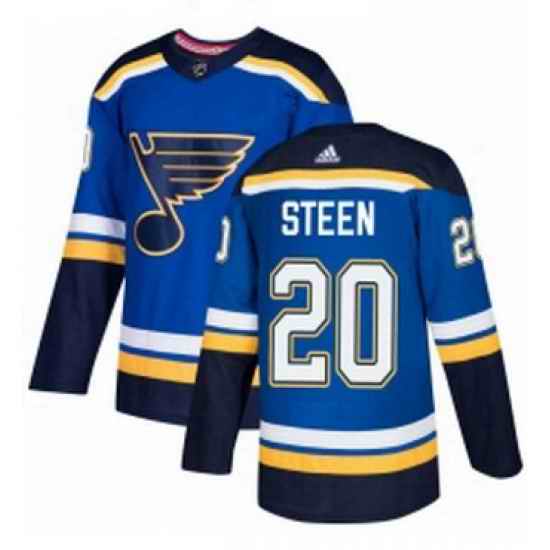 Mens Adidas St Louis Blues #20 Alexander Steen Authentic Royal Blue Home NHL Jersey