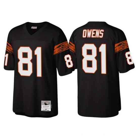 Men Cincinnati Bengals #81 Terrell Owens Black Throwback Legacy Stitched Jerse