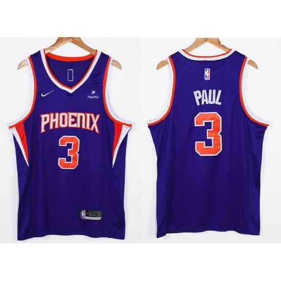 Men Phoenix Suns Chris Paul #3 Orange 2021 2022 Purple Edition Nike Stitched Jersey
