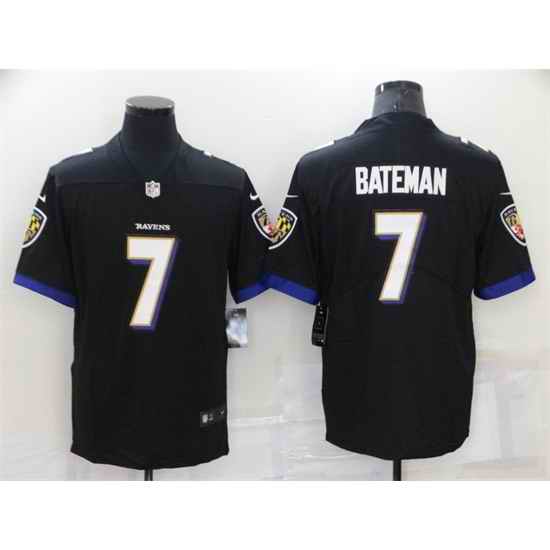 Men Baltimore Ravens #7 Rashod Bateman Black Vapor Untouchable Limited Stitched Jersey