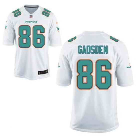 Men Nike Miami Dolphins ORONDE GADSDEN #28 White Vapor Limited Jersey