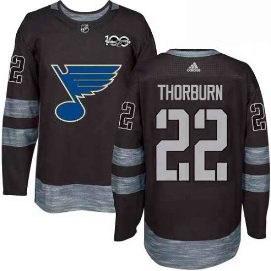Mens Adidas St Louis Blues #22 Chris Thorburn Authentic Black 1917 2017 100th Anniversary NHL Jersey