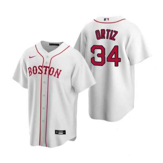 Men Boston Red Sox #34 David Ortiz White Cool Base Stitched Jersey