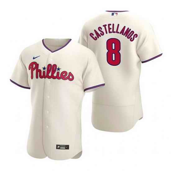 Men Philadelphia Phillies #8 Nick Castellanos Cream Flex Base Stitched Baseball jersey