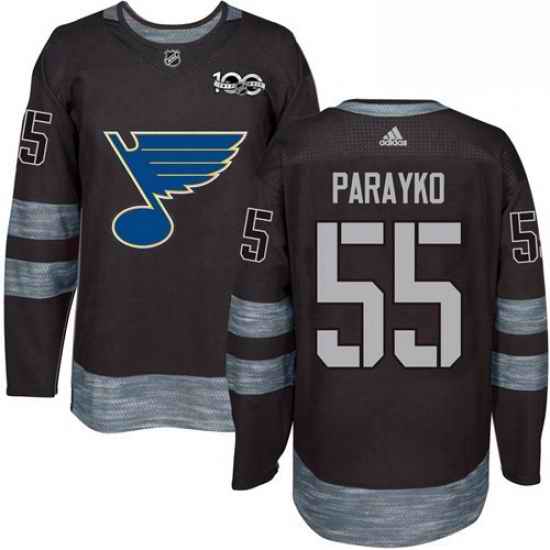 Mens Adidas St Louis Blues #55 Colton Parayko Authentic Black 1917 2017 100th Anniversary NHL Jersey