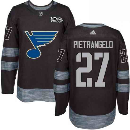 Mens Adidas St Louis Blues #27 Alex Pietrangelo Authentic Black 1917 2017 100th Anniversary NHL Jersey