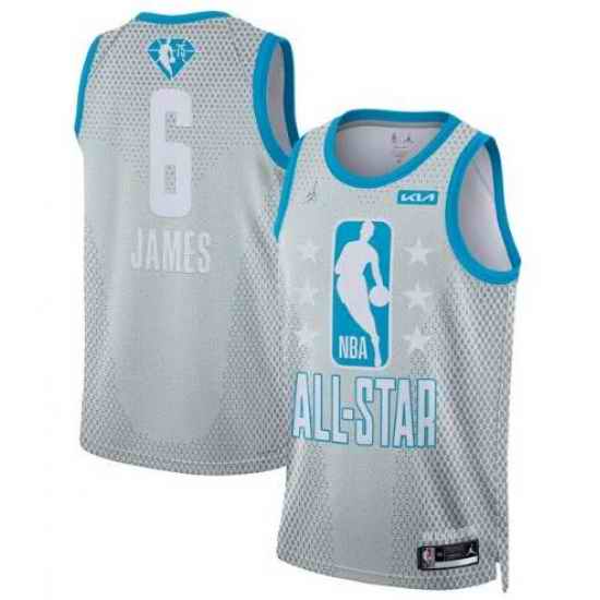Men 2022 All Star #6 Lebron James Gray Stitched Basketball Jersey->2022 all star->NBA Jersey