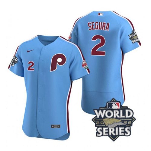 Phillies #2 Jean Segura Blue Nike 2022 World Series Flexbase Jersey