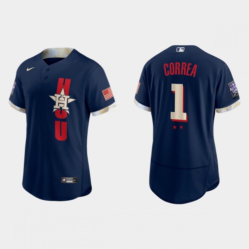 Houston Houston Astros #1 Carlos Correa 2021 Mlb All Star Game Authentic Navy Jersey Men’s