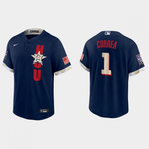 Houston Houston Astros #1 Carlos Correa 2021 Mlb All Star Game Fan’s Version Navy Jersey Men’s