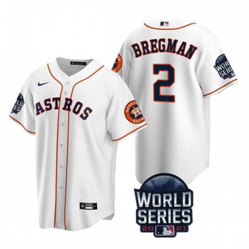 Houston Houston Astros #2 Alex Bregman Men’s Nike 150th Anniversary 2021 World Series Game MLB Jersey – White Men’s