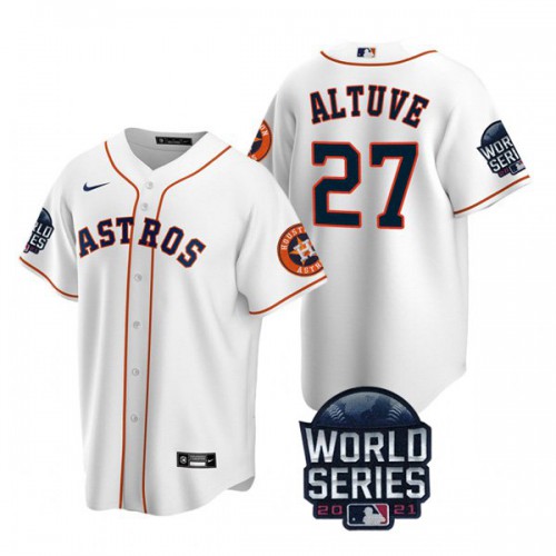 Houston Houston Astros #27 Jose Altuve Men’s Nike 150th Anniversary 2021 World Series Game MLB Jersey – White Men’s