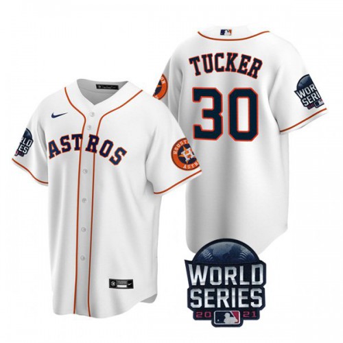 Houston Houston Astros #30 Kyle Tucker Men’s Nike 150th Anniversary 2021 World Series Game MLB Jersey – White Men’s