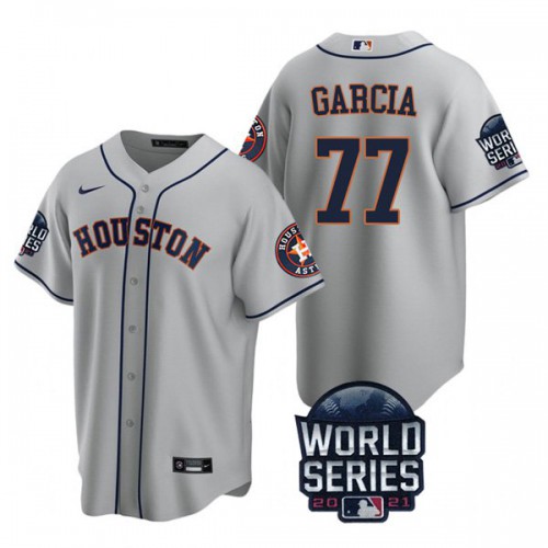 Houston Houston Astros #77 Luis Garcia Men’s Nike 150th Anniversary 2021 World Series Game MLB Jersey – Gray Men’s