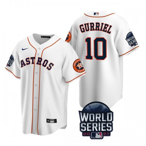 Houston Houston Astros #10 Yuli Gurriel Men’s Nike 150th Anniversary 2021 World Series Game MLB Jersey – White Men’s