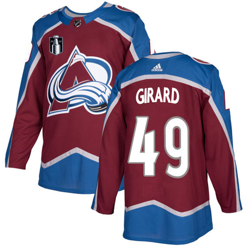 Adidas Colorado Avalanche #49 Samuel Girard Burgundy 2022 Stanley Cup Final Patch Home Authentic Stitched NHL Jersey Men’s