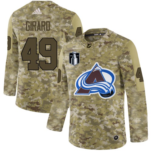 Adidas Colorado Avalanche #49 Samuel Girard Camo 2022 Stanley Cup Final Patch Authentic Stitched NHL Jersey Men’s