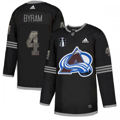 Adidas Colorado Avalanche #4 Bowen Byram Black 2022 Stanley Cup Final Patch Authentic Classic Stitched NHL Jersey Men’s