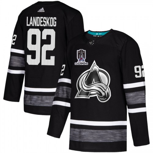 Adidas Colorado Avalanche #92 Gabriel Landeskog Black 2022 Stanley Cup Champions Authentic All-Star Stitched NHL Jersey Men’s