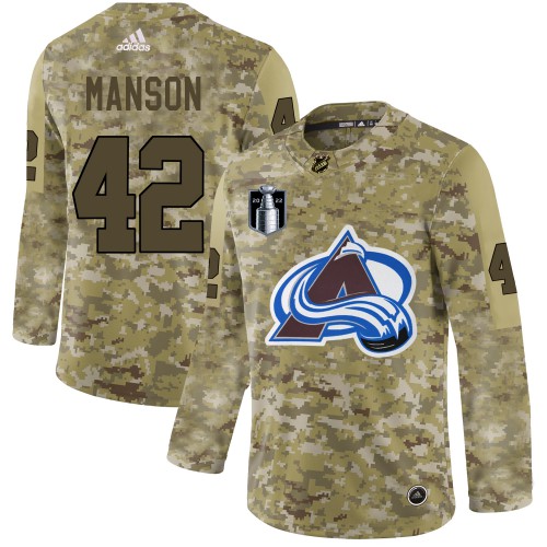Adidas Colorado Avalanche #42 Josh Manson Camo 2022 Stanley Cup Final Patch Authentic Stitched NHL Jersey Men’s