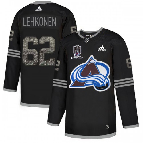 Adidas Colorado Avalanche #62 Artturi Lehkonen Black 2022 Stanley Cup Champions Authentic Classic Stitched NHL Jersey Men’s