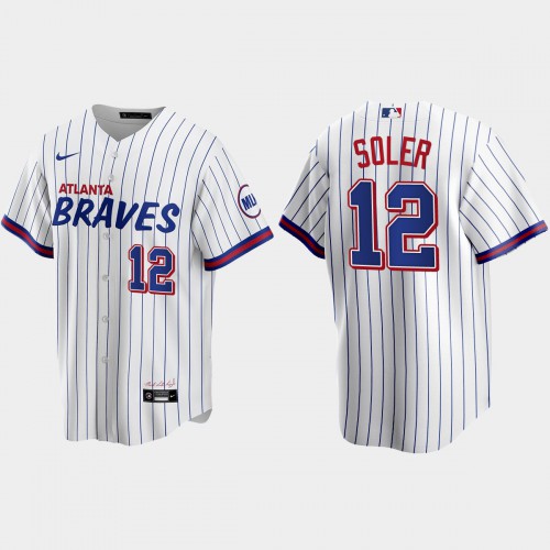 Atlanta Atlanta Braves #12 Jorge Soler White Men’s Nike 2021 City Connect Replica MLB Jersey Men’s
