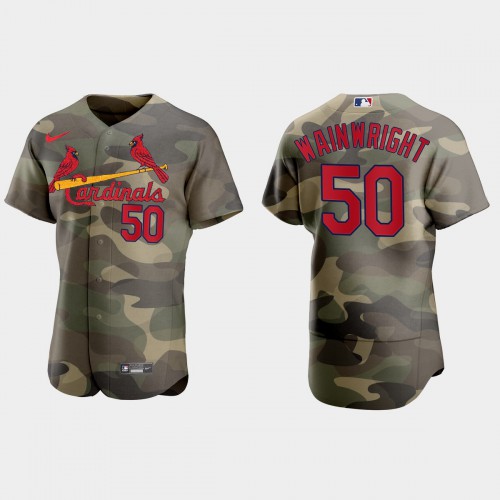 St.Louis St.Louis Cardinals #50 Adam Wainwright Men’s Nike 2021 Armed Forces Day Authentic MLB Jersey -Camo Men’s->st.louis cardinals->MLB Jersey