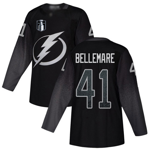 Adidas Tampa Bay Lightning #41 Pierre-Edouard Bellemare Black 2022 Stanley Cup Final Patch Alternate Authentic Stitched NHL Jersey Men’s