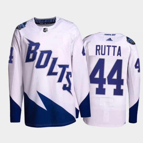 Adidas Tampa Bay Lightning #44 Jan Rutta Men’s 2022 Stadium Series Authentic NHL Jersey – White Men’s