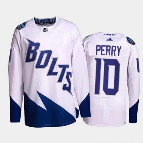 Adidas Tampa Bay Lightning #10 Corey Perry Men’s 2022 Stadium Series Authentic NHL Jersey – White Men’s