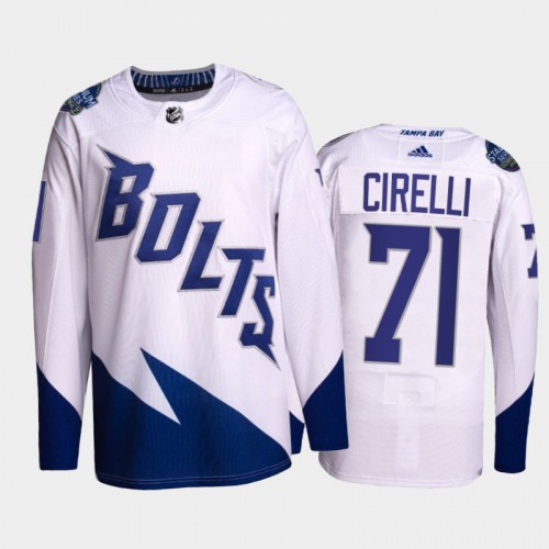 Adidas Tampa Bay Lightning #71 Anthony Cirelli Men’s 2022 Stadium Series Authentic NHL Jersey – White Men’s