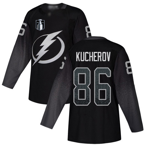 Adidas Tampa Bay Lightning #86 Nikita Kucherov Black 2022 Stanley Cup Final Patch Alternate Authentic Stitched NHL Jersey Men’s