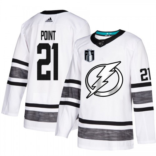 Adidas Tampa Bay Lightning #21 Brayden Point White Authentic 2022 Stanley Cup Final Patch All-Star Stitched NHL Jersey Men’s->tampa bay lightning->NHL Jersey