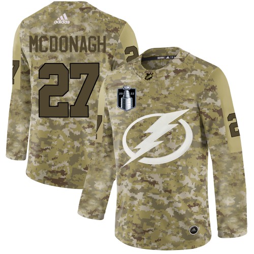 Adidas Tampa Bay Lightning #27 Ryan McDonagh Camo 2022 Stanley Cup Final Patch Authentic Stitched NHL Jersey Men’s