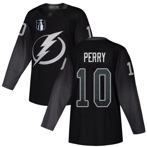 Adidas Tampa Bay Lightning #10 Corey Perry Black 2022 Stanley Cup Final Patch Alternate Authentic Stitched NHL Jersey Men’s