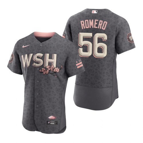 Washington Washington Nationals #56 Seth Romero Men’s Nike Authentic Gray 2022 City Connect Jersey Men’s->washington nationals->MLB Jersey