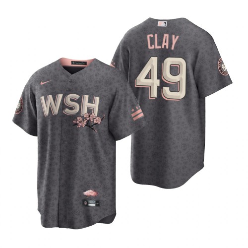 Washington Washington Nationals #49 Sam Clay Men’s Nike Gray Game 2022 City Connect Replica Jersey Men’s->washington nationals->MLB Jersey