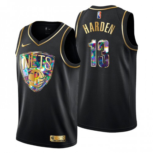 Brooklyn Brooklyn Nets #13 James Harden Men’s Golden Edition Diamond Logo 2021/22 Swingman Jersey – Black Men’s