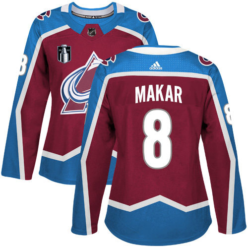 Adidas Colorado Avalanche #8 Cale Makar Burgundy Women’s 2022 Stanley Cup Final Patch Home Authentic Stitched NHL Jersey Womens