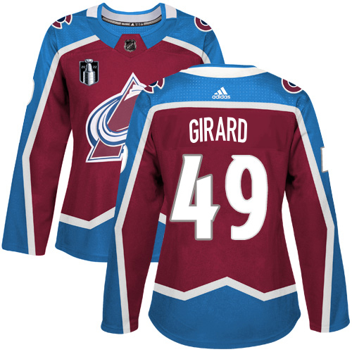 Adidas Colorado Avalanche #49 Samuel Girard Burgundy Women’s 2022 Stanley Cup Final Patch Home Authentic Stitched NHL Jersey Womens